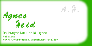 agnes heid business card